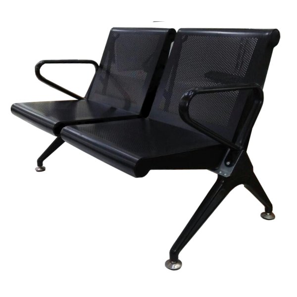 Airport Two Seater Chair with Black Powder Coating