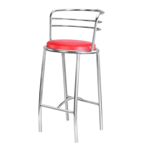 Bar Stool In Chrome Finish With Four Leg