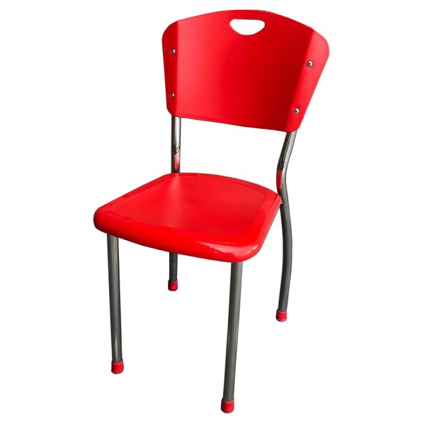 Cafe Plastic Chair in Red Seat and Back