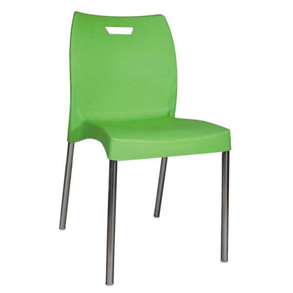 Cafeteria Chair in Stainless Steel Leg with Plastic Seat