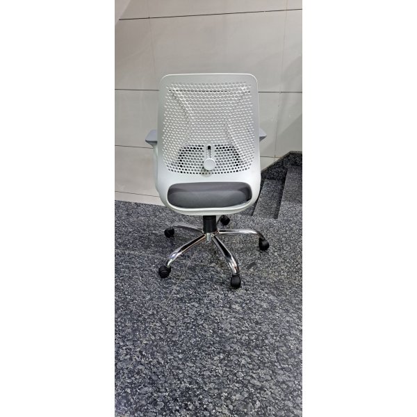 Classic White and Grey Mesh Chair