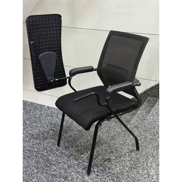 Classroom Desk - Writing Pad Chair in Black