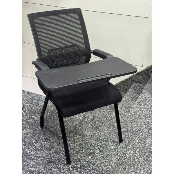 Classroom Desk - Writing Pad Chair in Black Design
