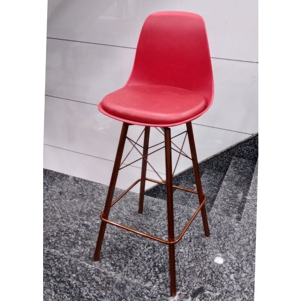 Cube Bar Stool - Dune Bar stool in Red Seat by Crystal