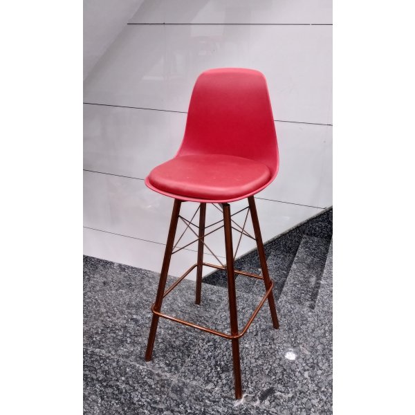 Cube Bar Stool - Dune Bar stool in Red Seat by Crystal Best