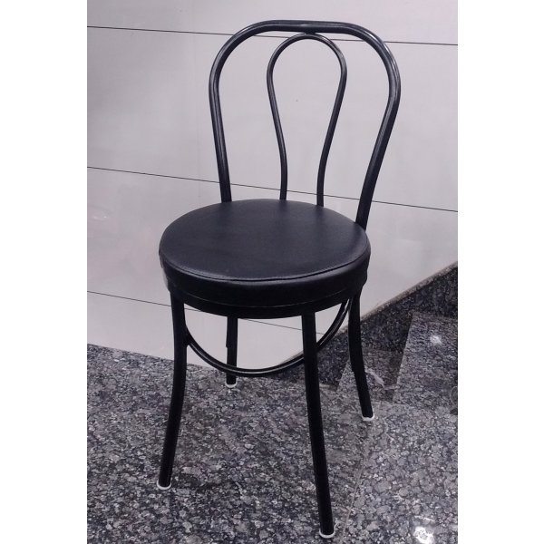 Cushion Restaurant Chair in Designer Black Cushion Seat
