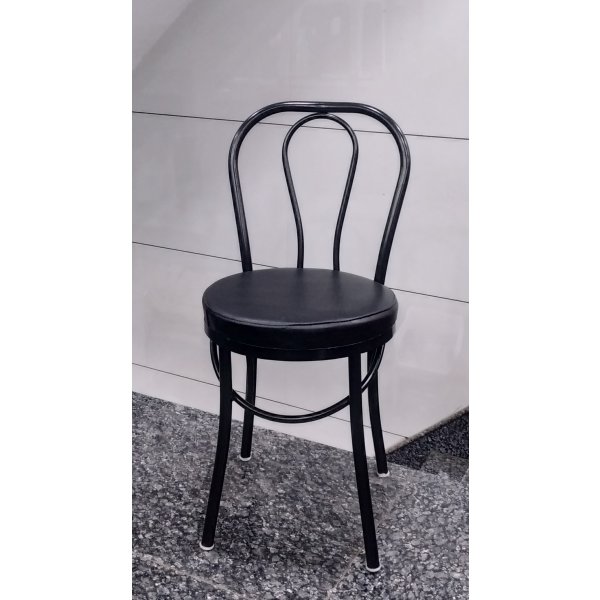 Cushion Restaurant Chair in Designer Black Cushion Seat Style