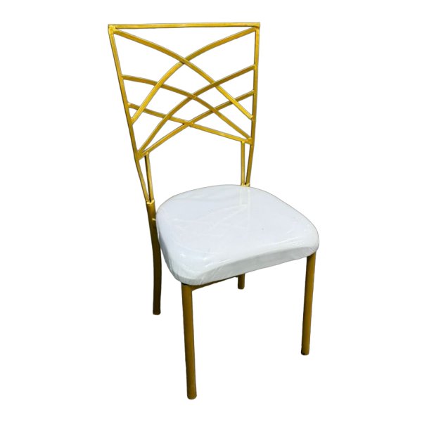 Designer Back Banquet Chair in Gold Frame