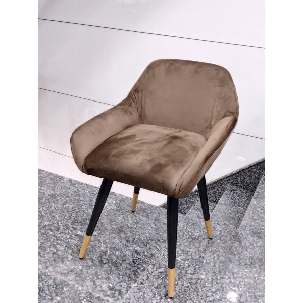 Dining Chair in Dark Brown Fabric