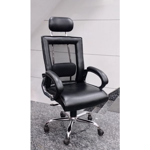 High Back - Mesh Chair for Office, Workstation (Black) Fix Handle