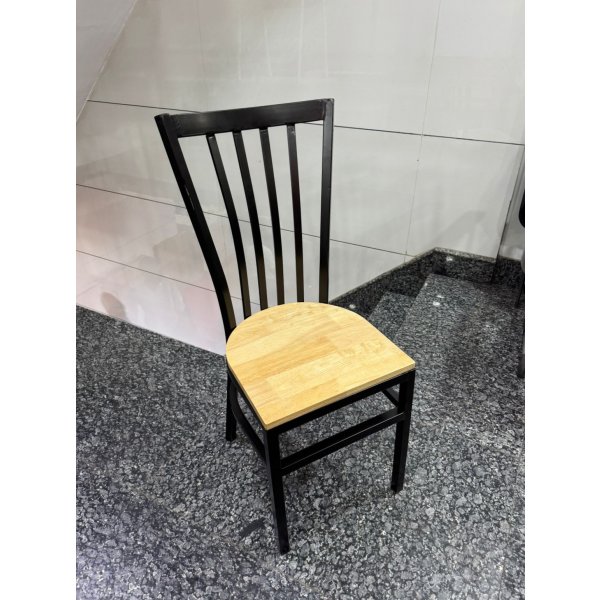 High Back Wooden Seat Restaurant Chair