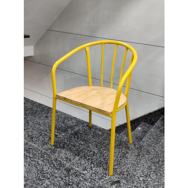 JS Restaurant Dining Chair with Wooden Seat
