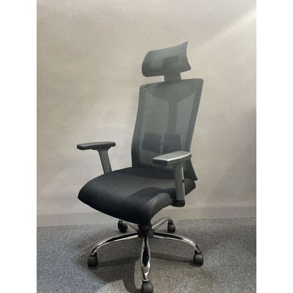 Mesh Chair (High Back) in Grey with Chrome Base Best