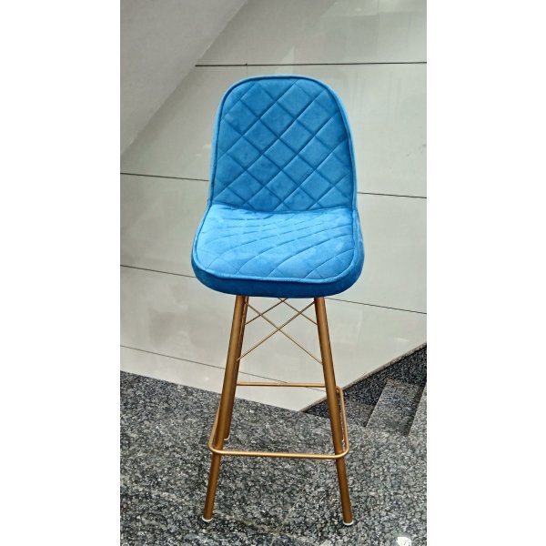 Restaurant Bar Stool in Golden Finish Style