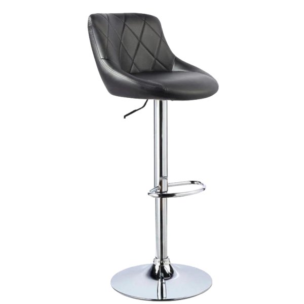 Restaurant Bar Stool With Black Leatherette