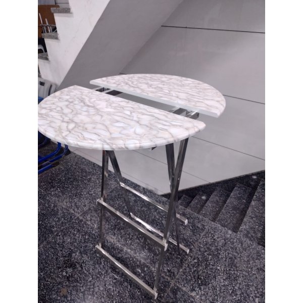 Restaurant Standing Table in Stainless Steel By Kylin Style