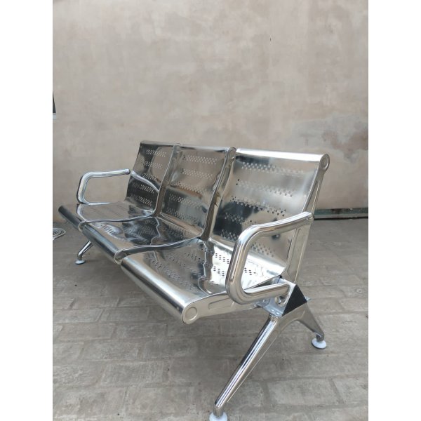 Spark SS - 3 Seater Silver Waiting Chair