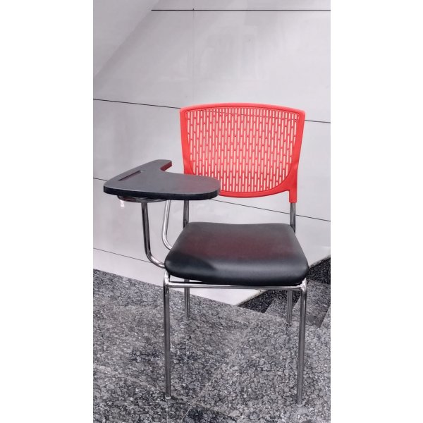 Study Chair - Crystal Study Chair In Cushion Seat and Back (Red) Design