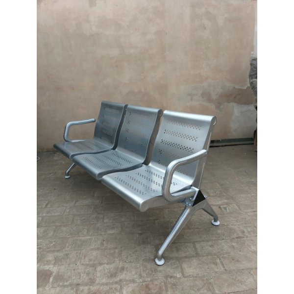 Waiting Chair - 3 Seater Chair in Silver