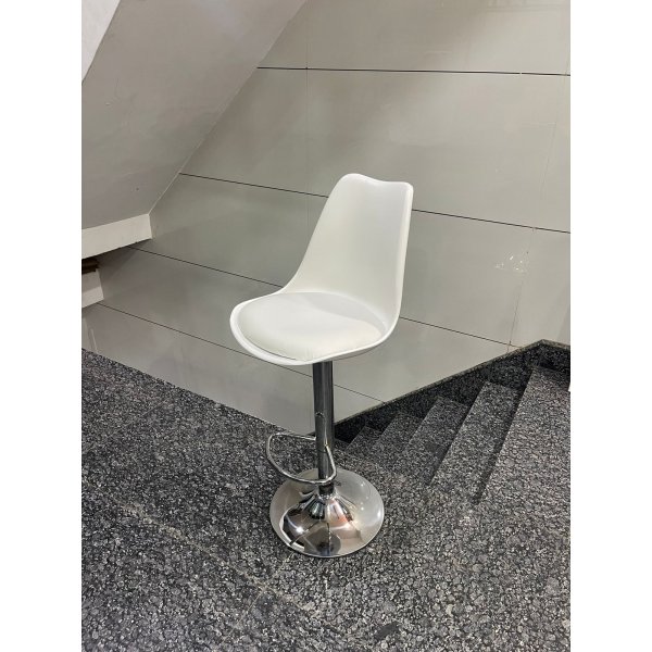 White Cushion Seat Modern Bar Stools