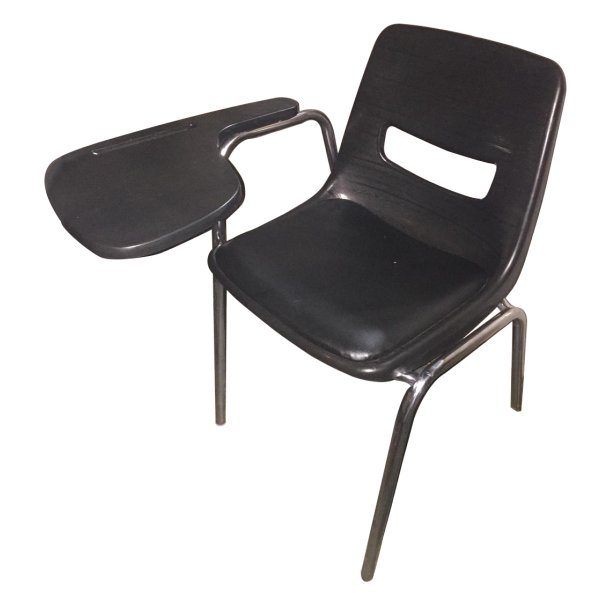 Writing Pad Chair with Cushion Seat in Black